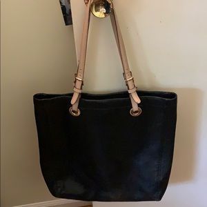 Michael Kors black pebbled leather tote